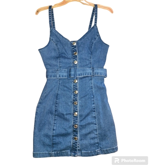 Forever 21‎ Denim Belted Mini Dress - Picture 3 of 7